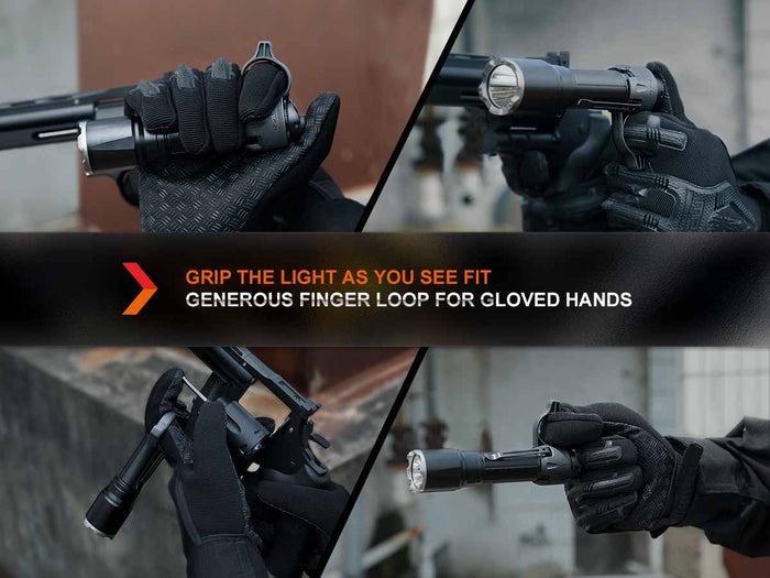 fenix alr-01 tactical flashlight ring different grip options