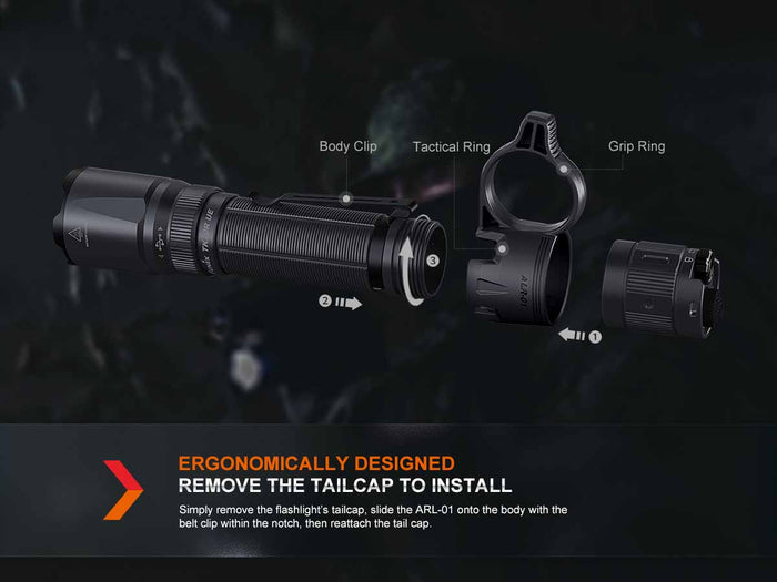 fenix alr-01 tactical flashlight ring installation