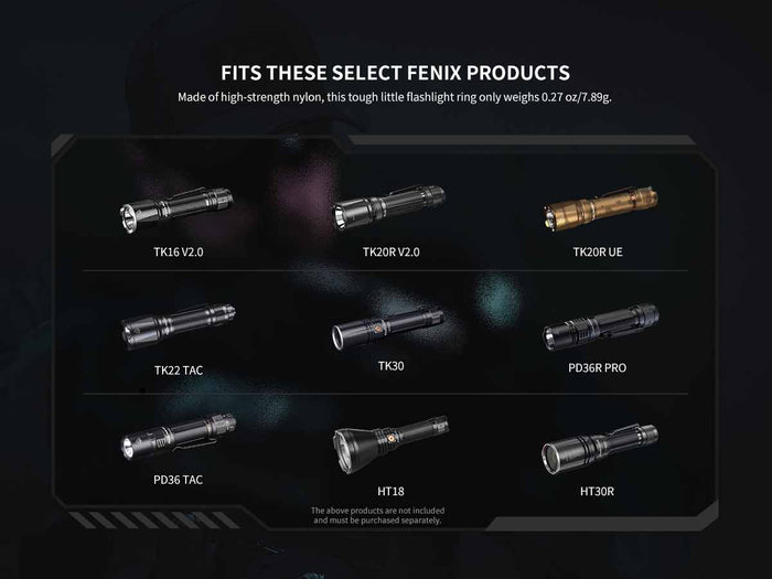 fenix alr-01 tactical flashlight ring compatibility