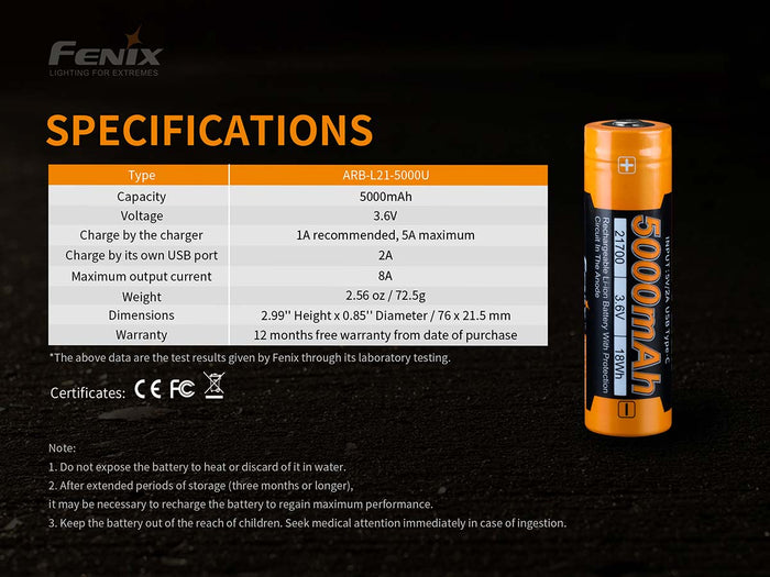 ARB-L21-5000U usb rechargeable battery specs