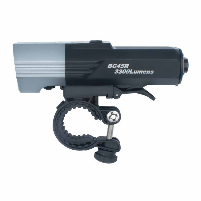 Fenix BC45R Rechargeable Bike Light side view on a white background