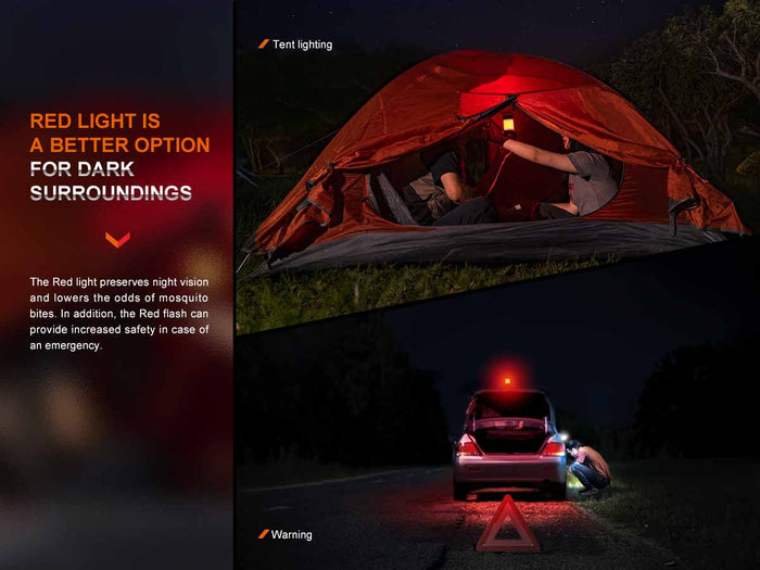 red light fenix cl26r pro rechargeable lantern