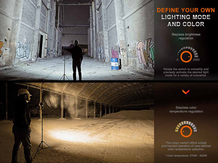 fenix cl28r rechargeable lantern brightness dial color temperature changing