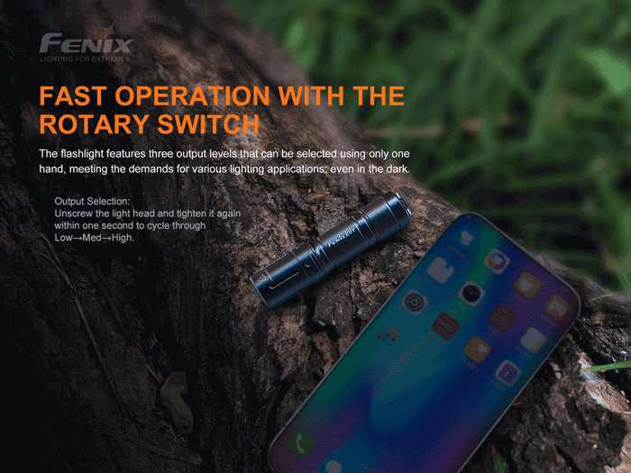 fenix e01 aaa flashlight switch