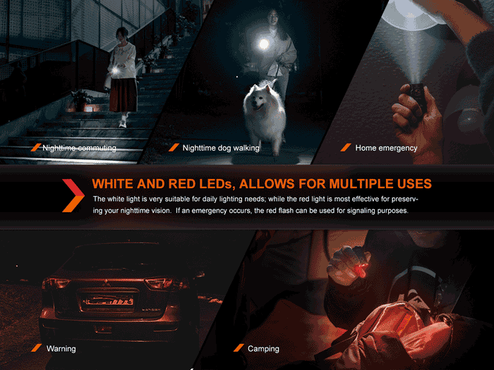 fenix e03r version 2 keychain flashlight different uses