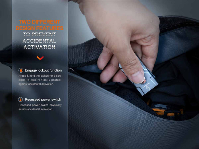 fenix e03r version 2 keychain flashlight lockout function