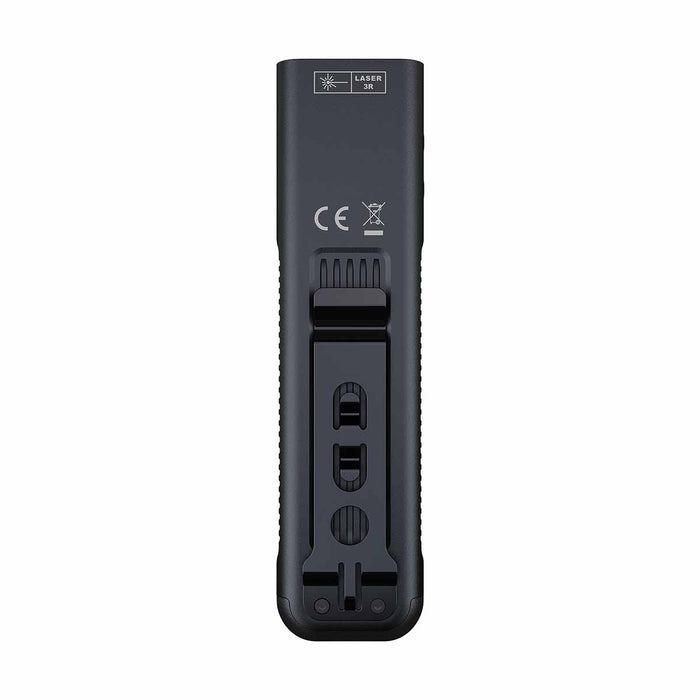 E06R PRO RG Flat Flashlight Black vertical back clip view
