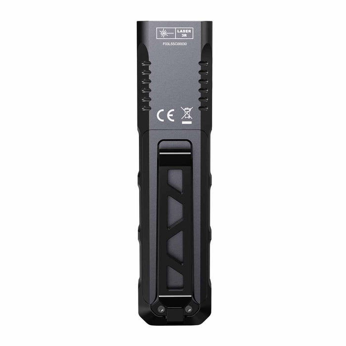 E08R UE Flat Flashlight Clip View on white background