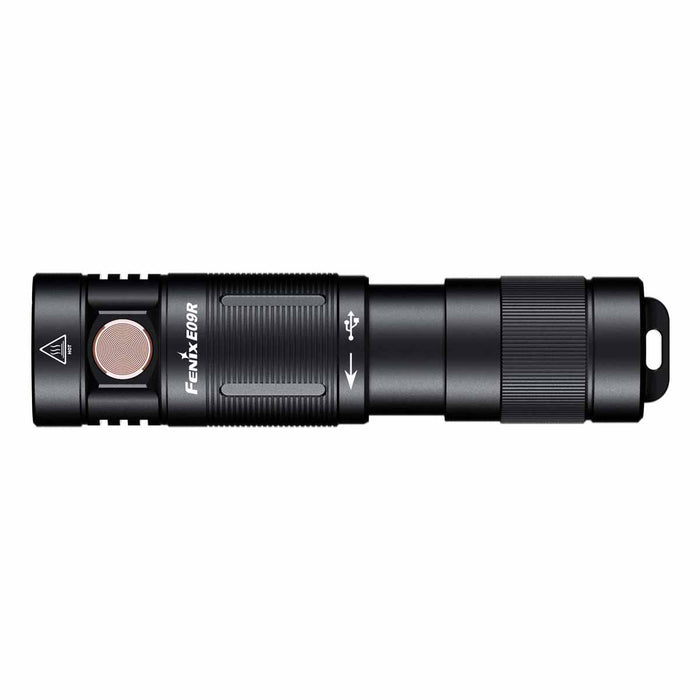 fenix e09r rechargeable edc flashlight side