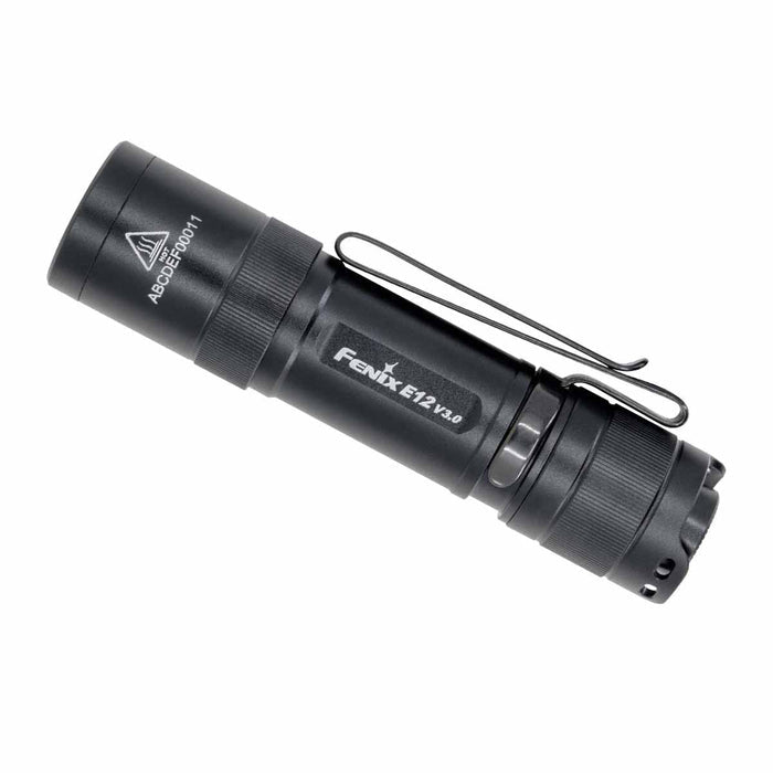 fenix e12 v3 aa flashlight side