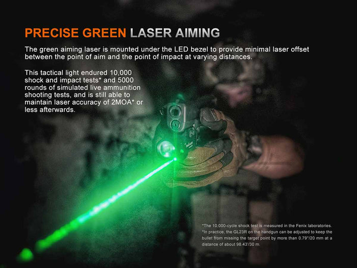 green laser fenix gl23r rechargeable weapon light