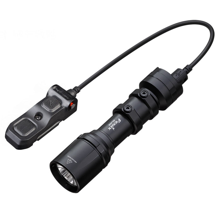 Fenix GL30R flashlight with attached cable on a white background