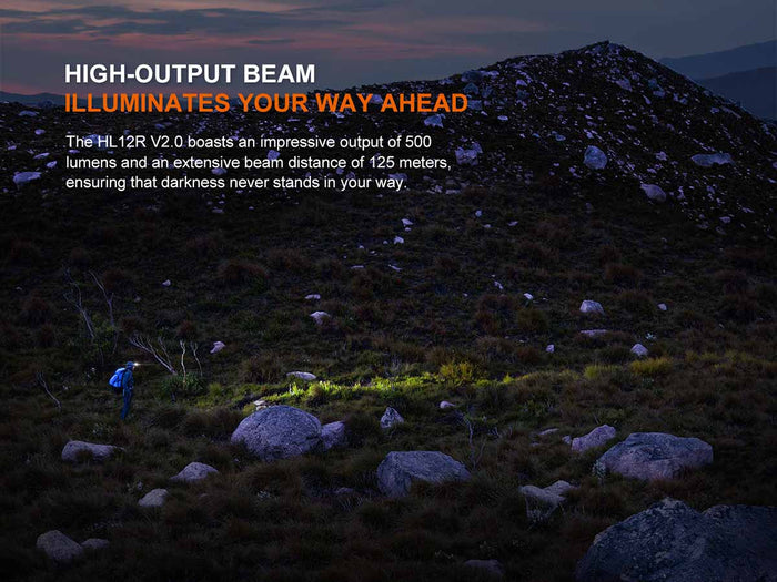 fenix hl12r v2.0 rechargeable headlamp 500 lumens