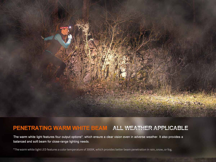 fog penetrating warm light fenix hm65r-t v2 rechargeable headlamp