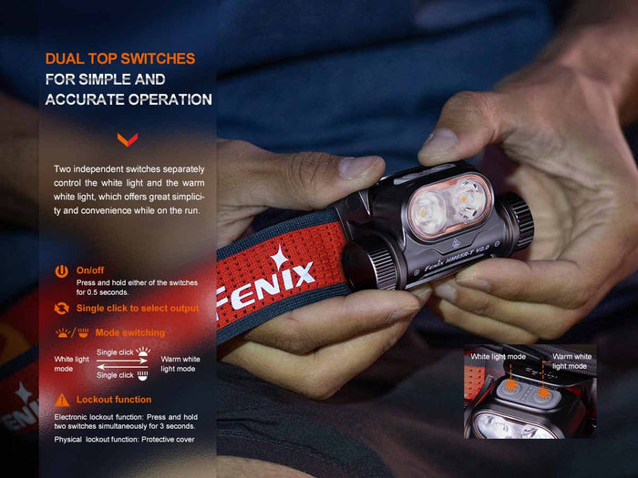 fenix hm65r-t v2 rechargeable headlamp switches