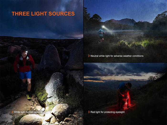 Fenix HP12R-T rechargeable headlamp three light sources