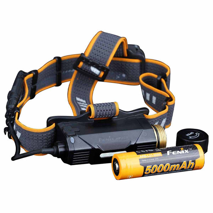 fenix hp25r v2 rechargeable headlamp battery compartment