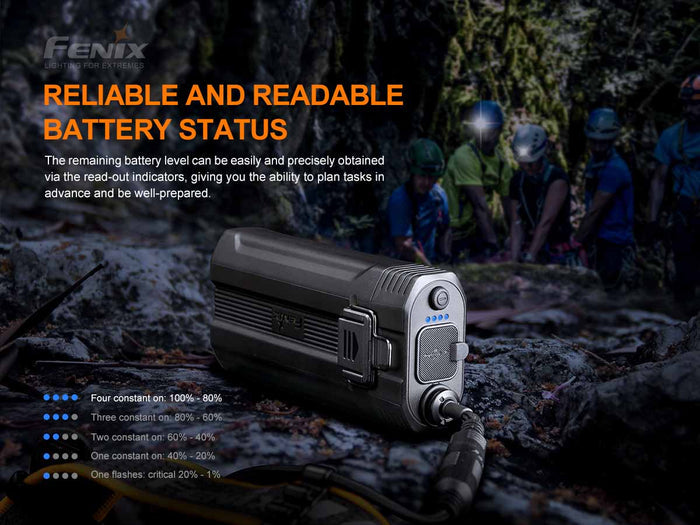 fenix hp30r headlamp battery level
