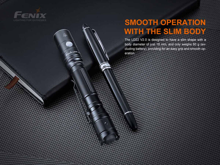 fenix ld22 v2 flashlight size