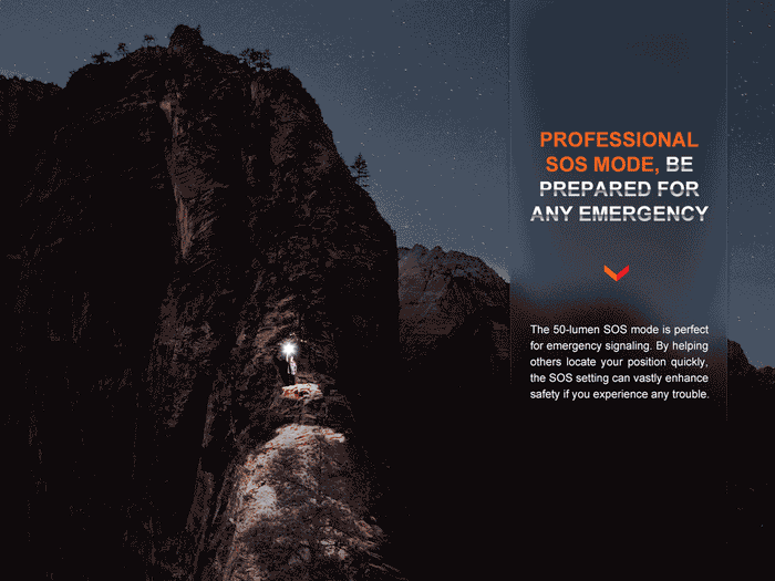fenix lr30r rechargeable flashlight sos mode