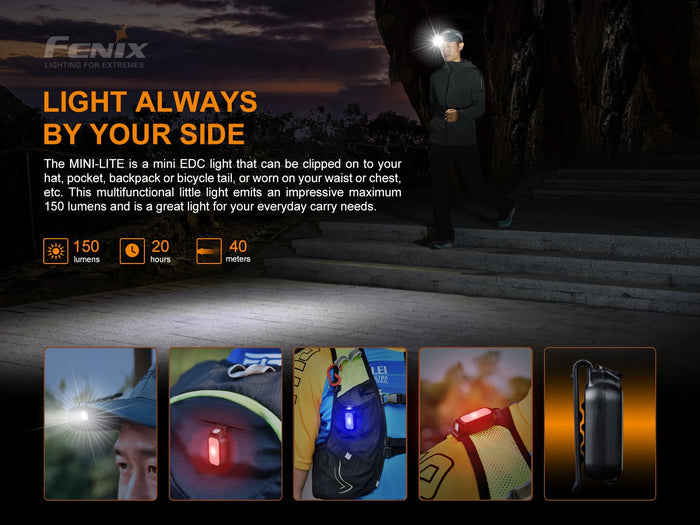 fenix mini lite compact edc flashlight 150 lumens