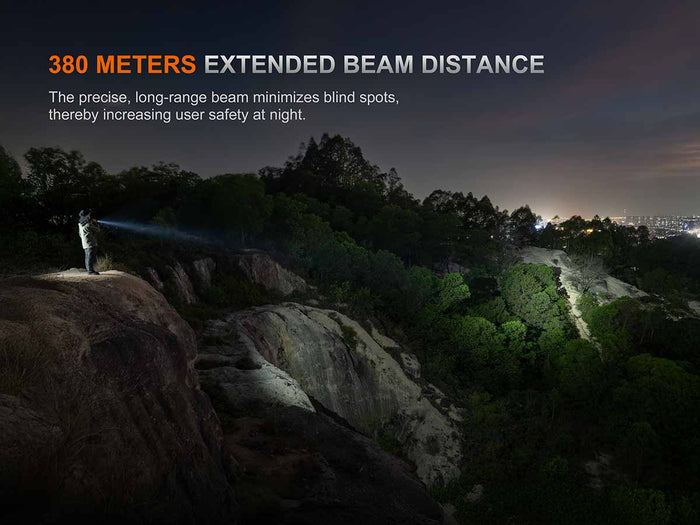 fenix pd35r ace flashlight beam distance