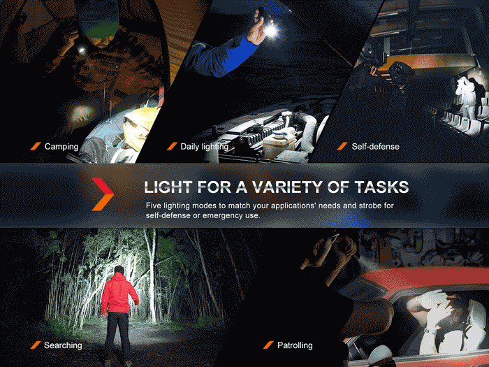 fenix pd35r rechargeable flashlight uses