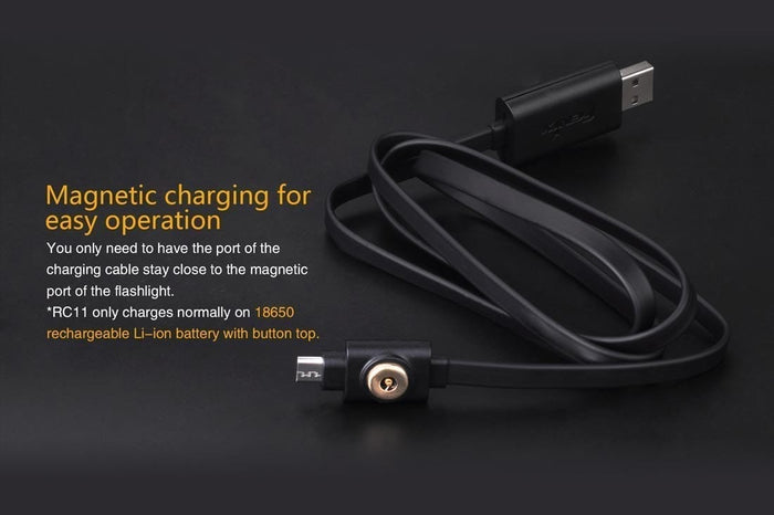 fenix rc11 rechargeable flashlight magnetic cable