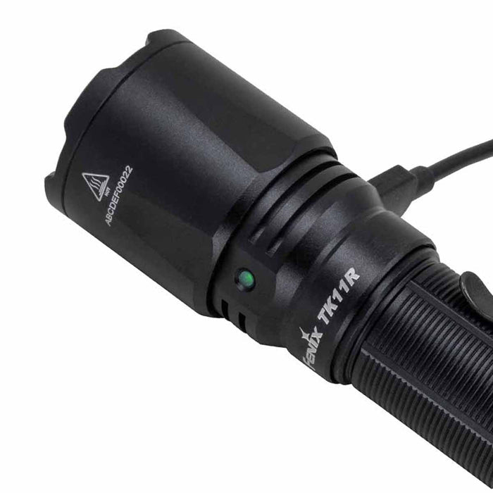 fenix tk11r rechargeable tactical flashlight usbc battery level indicator