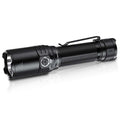The Fenix TK15R flashlight with a pocket clip, shown at a diagonal angle on a clean white background