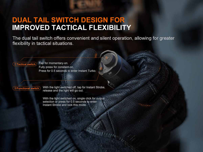 dual switch operation fenix tk17 tactical flashlight