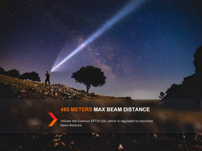 fenix tk20rue rechargeable flashlight maximum distance
