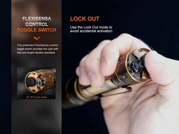 fenix tk20rue rechargeable flashlight lock out