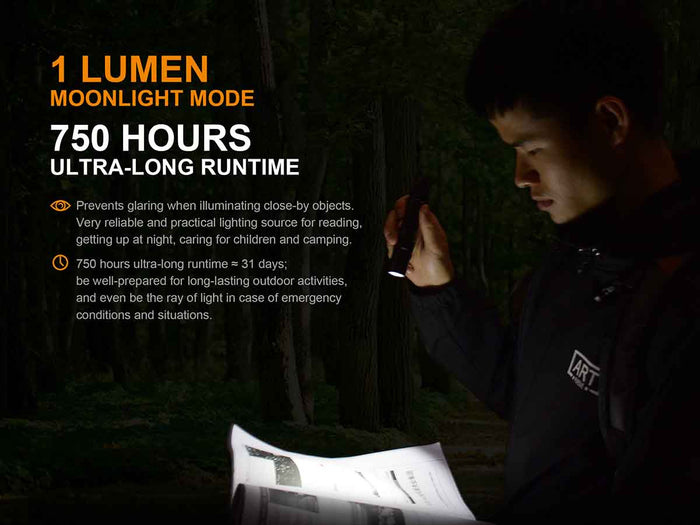 fenix uc35 flashlight moonlight