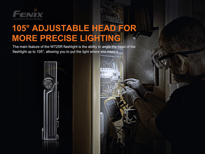 fenix wt25r flashlight adjustable head