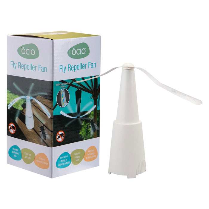 Fly Repellent Fan  White - 24cm x 40cm