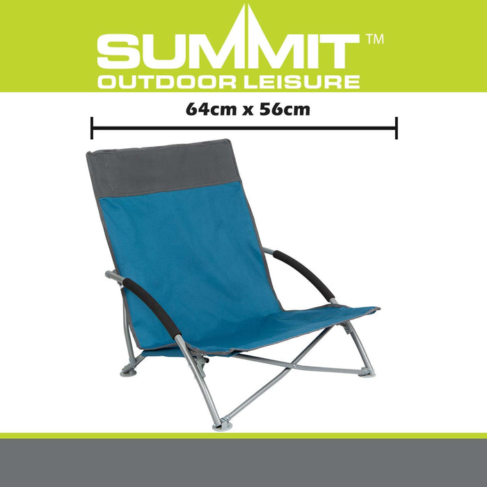 Folding Beach Chair  Blue - 64cm x 56cm