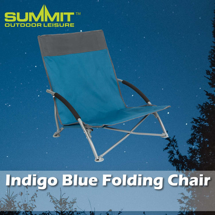 Folding Beach Chair Good for Days Out Blue - 64cm x 56cm