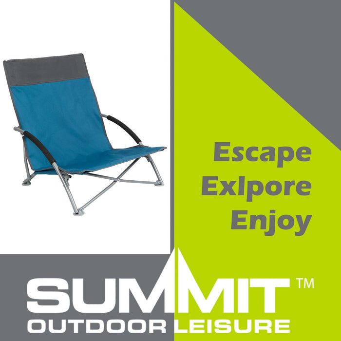 Folding Beach Chair  Blue - 64cm x 56cm