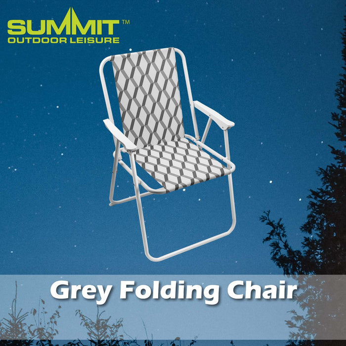 Folding Camping Chair | Light |Carry Bag| Geo Design | Grey