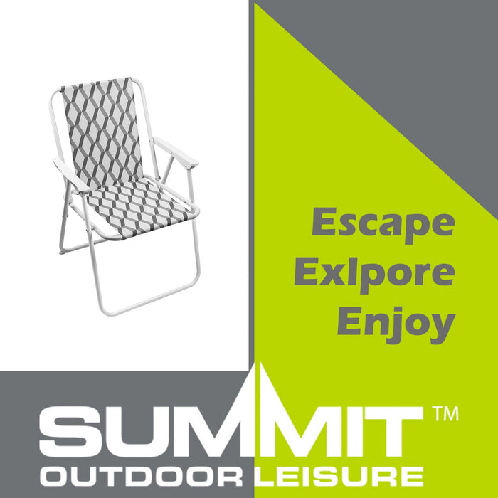 Folding Chair in Geo Design  Grey - 76cm x 53cm