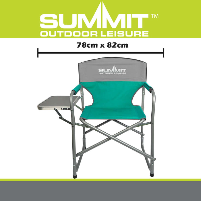 Folding Chair with Side Table  Green - 78cm x 82cm