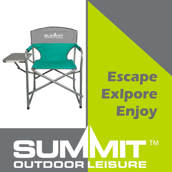Folding Chair with Side Table  Green - 78cm x 82cm