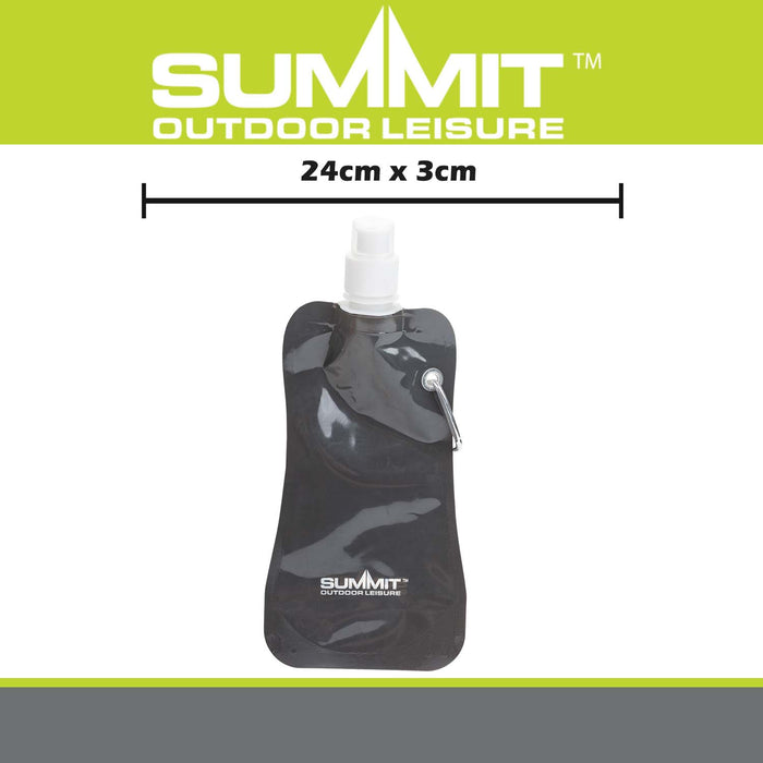 Folding Water Bottle  Black - 24cm x 3cm