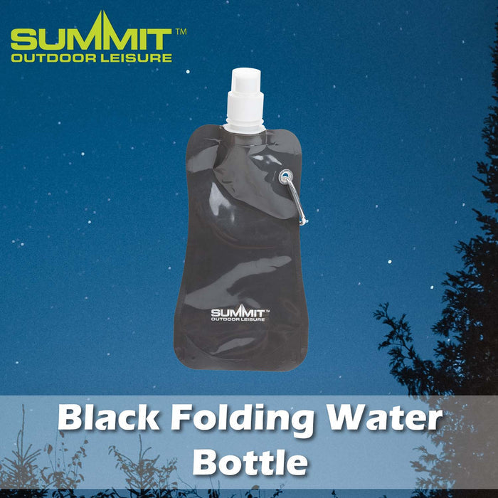 Folding Water Bottle Good for Days Out Black - 24cm x 3cm