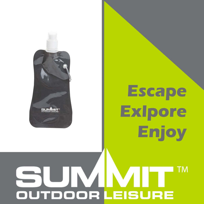 Folding Water Bottle  Black - 24cm x 3cm