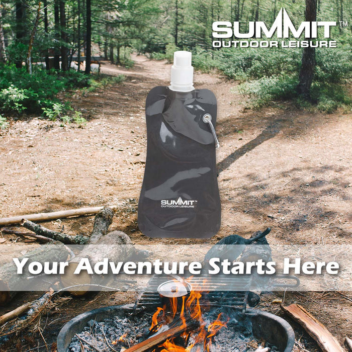 Folding Water Bottle  Black - 24cm x 3cm