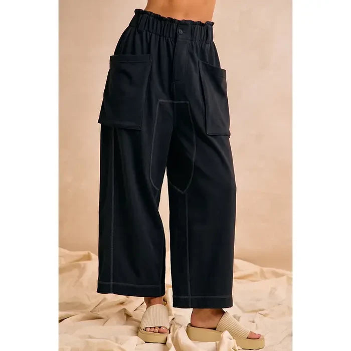 FRENCH TERRY PANTS - BLACK