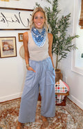 FRENCH TERRY PANTS - DENIM BLUE
