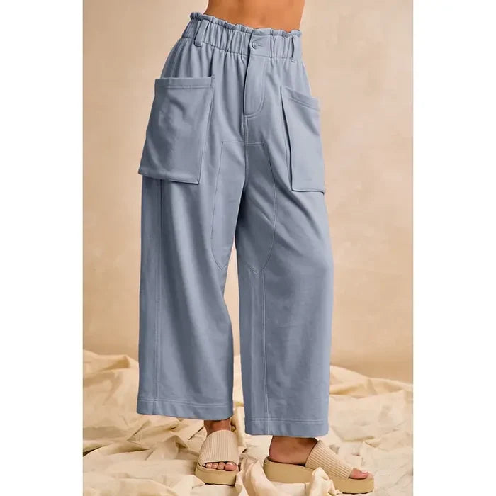 FRENCH TERRY PANTS - DENIM BLUE